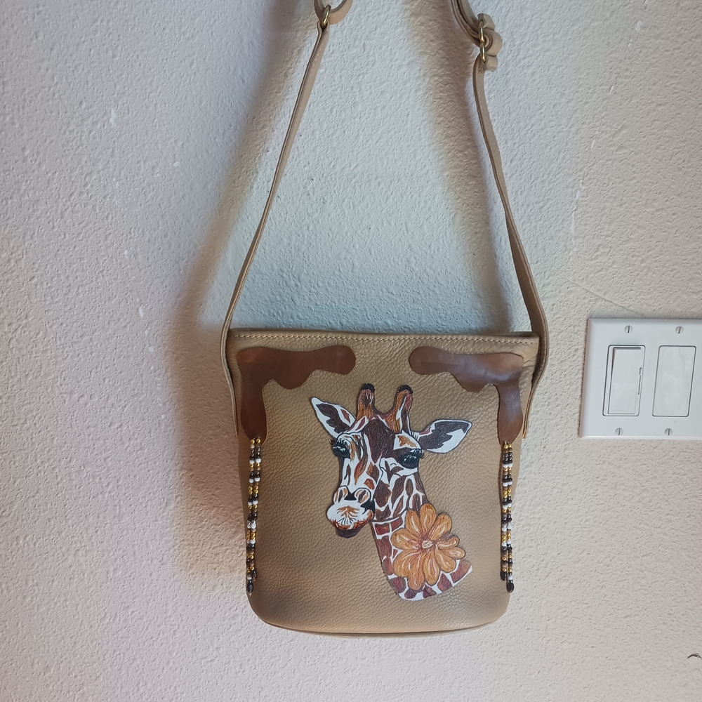 Coach Customized Giraffe Appliqué Shoulder Bag